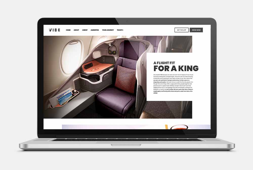 Vibe music festival website design